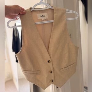 ba&sh Light Beige Tailored Sleeveless Vest